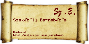 Szakály Barnabás névjegykártya