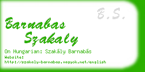 barnabas szakaly business card